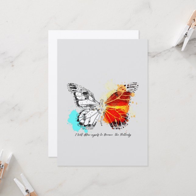 Colorful Butterfly card (Front/Back In Situ)