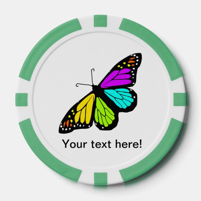 Colorful butterfly clipart poker chips (Front)