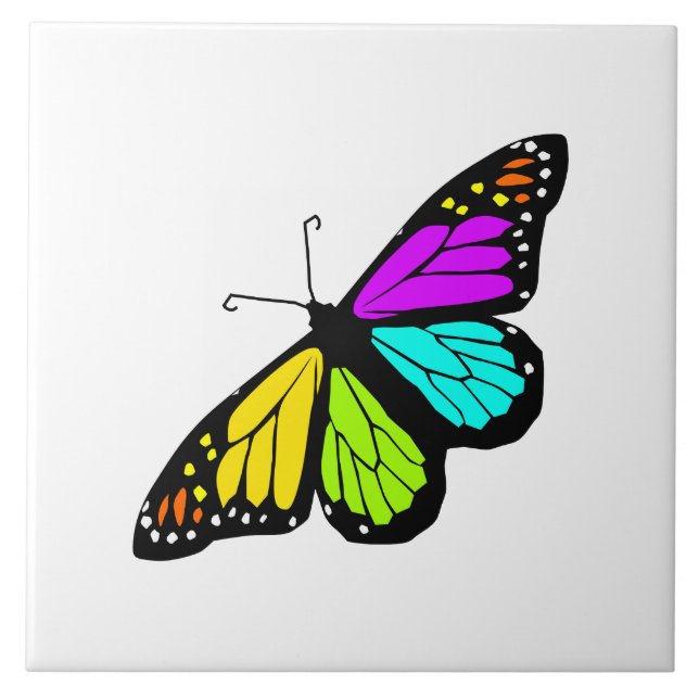 Colorful butterfly clipart tile (Front)