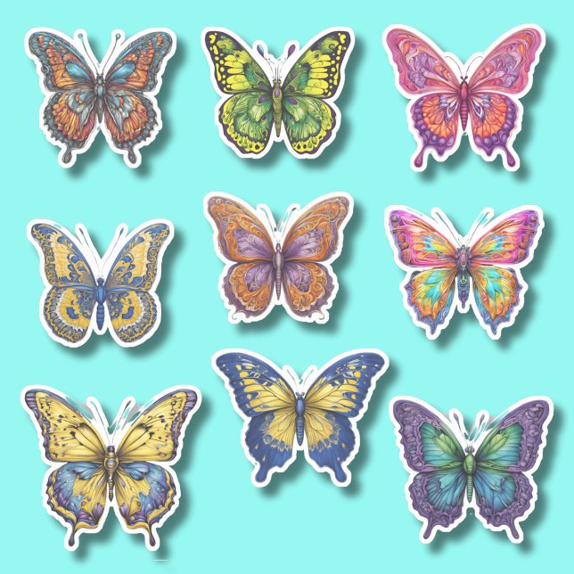 Colorful Butterfly Collection Waterproof  Sticker (Creator Uploaded)