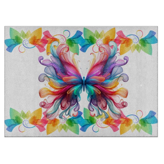 Colorful Butterfly Cutting Board (Front)