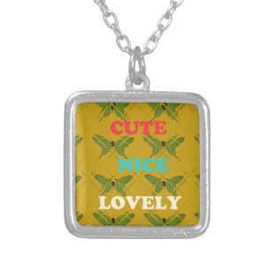 Colorful Butterfly Décor: Cute, Nice, and Lovely. Silver Plated Necklace