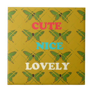 Colorful Butterfly Décor: Cute, Nice, and Lovely. Tile
