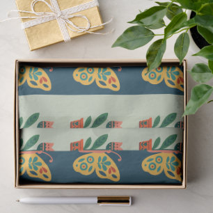 Colorful butterfly decoration with floral elements tissue paper