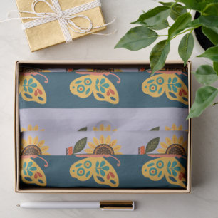Colorful butterfly decoration with floral elements tissue paper