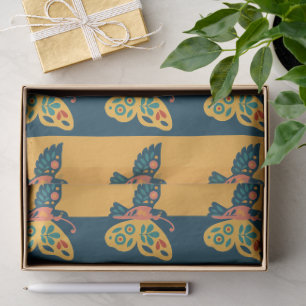 Colorful butterfly decoration with floral elements tissue paper