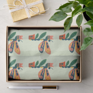 Colorful butterfly decoration with floral elements tissue paper
