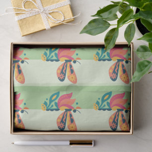 Colorful butterfly decoration with floral elements tissue paper
