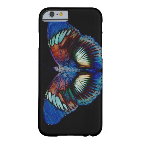 Colorful Butterfly design against black backdrop 2 Barely There iPhone 6 Case