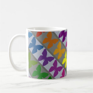 Colorful butterfly design coffee mug
