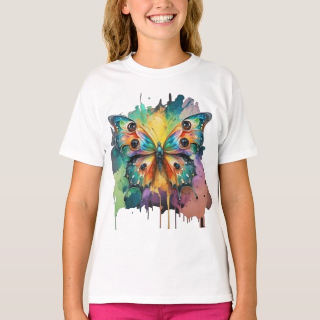 Colorful butterfly design T-Shirt (Front)