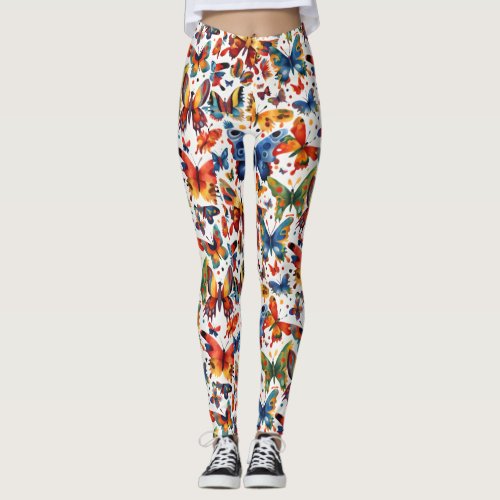 Colorful Butterfly drawing  Leggings
