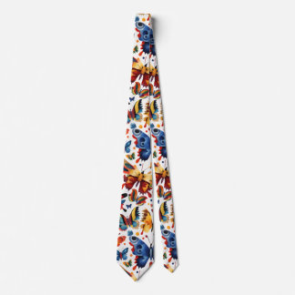 Colorful Butterfly drawing  Neck Tie
