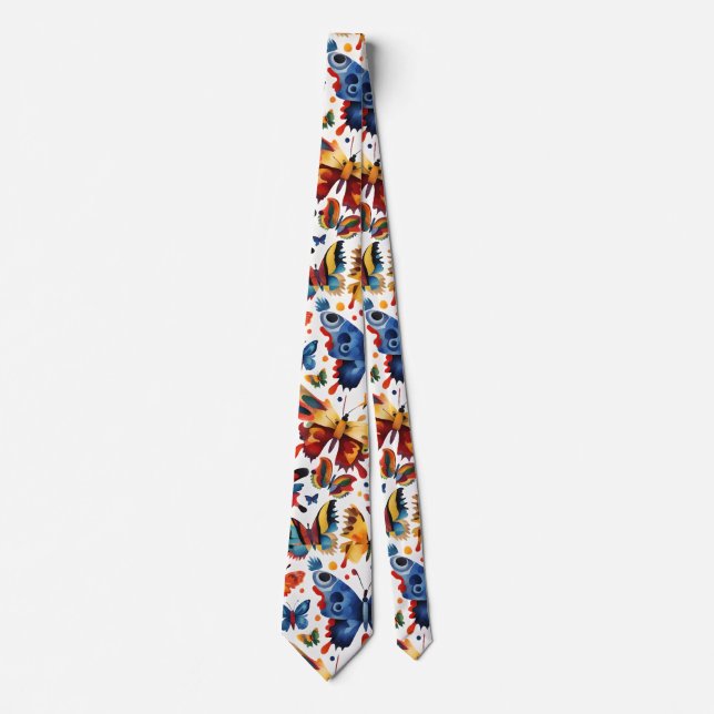 Colorful Butterfly drawing  Neck Tie (Front)