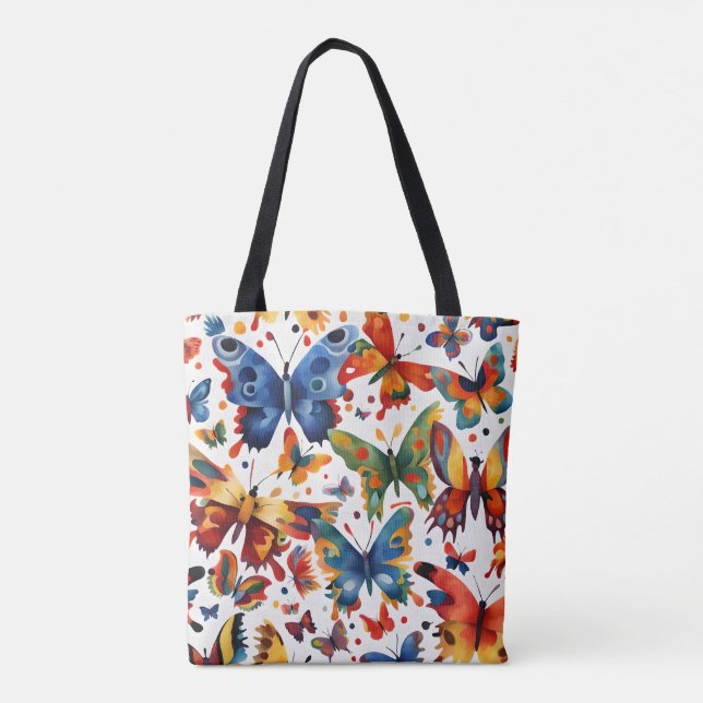 Colorful Butterfly drawing  Tote Bag (Back)