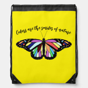 Colorful Butterfly Drawstring Bag