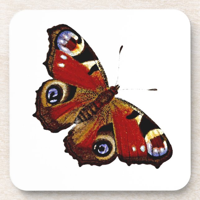 Colorful Butterfly Drink Coaster (Front)