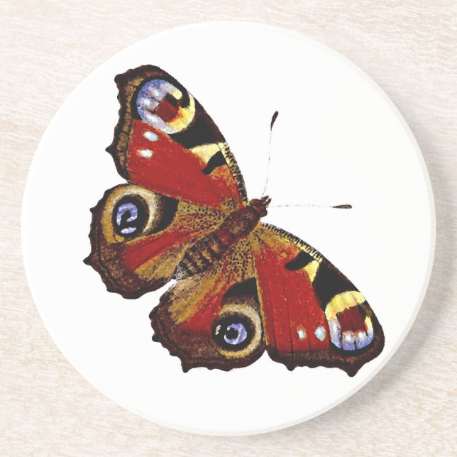 Colorful Butterfly Drink Coaster (Front)
