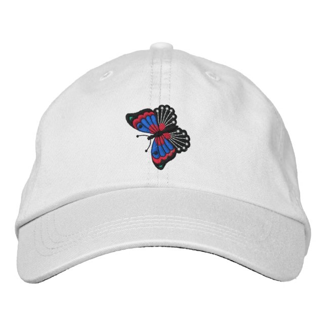 Colorful Butterfly Embroidered Cap (Front)