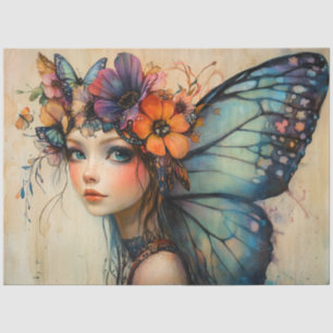 COLORFUL BUTTERFLY FAIRY GIRL DECOUPAGE TISSUE PAPER