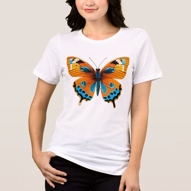 Colorful Butterfly Fantasy Tri-Blend Shirt (Front)