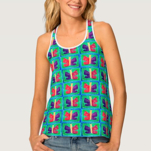  Colorful Butterfly  Filters  Basic  Tank Top