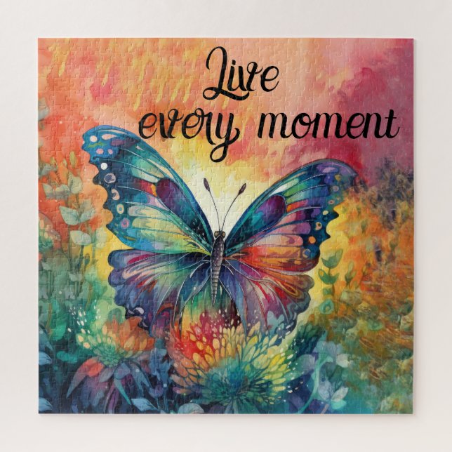 Colorful Butterfly Flowers Inspirational Live Jigsaw Puzzle (Vertical)