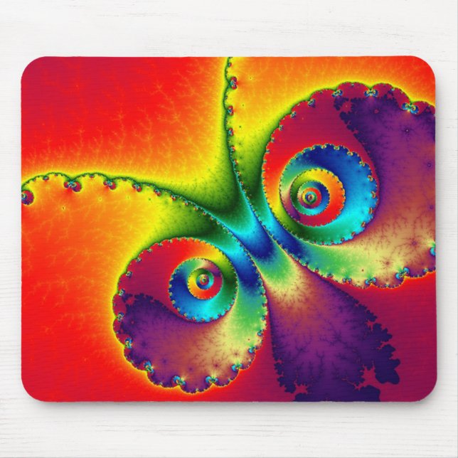 Colorful Butterfly Fractal Mouse Pad (Front)