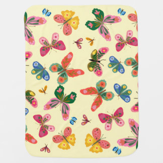 Colorful Butterfly Garden Baby Blanket