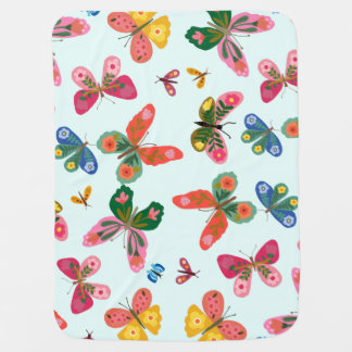 Colorful Butterfly Garden Baby Blanket