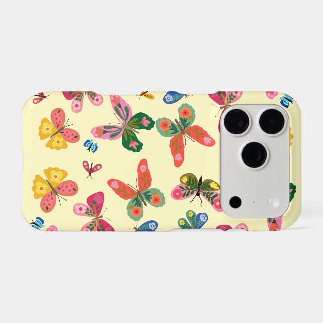 Colorful Butterfly Garden Pattern iPhone Case (Back Horizontal)