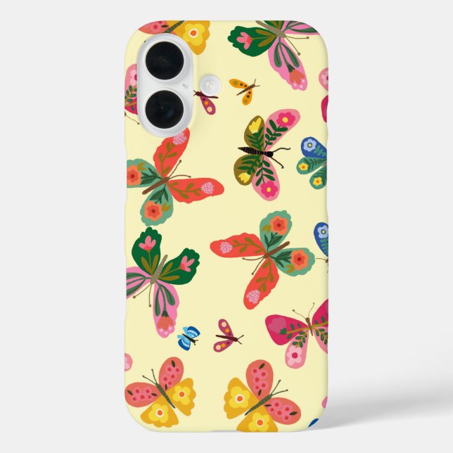 Colorful Butterfly Garden Pattern iPhone Case (Back)