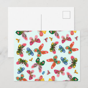 Colorful Butterfly Garden Postcard