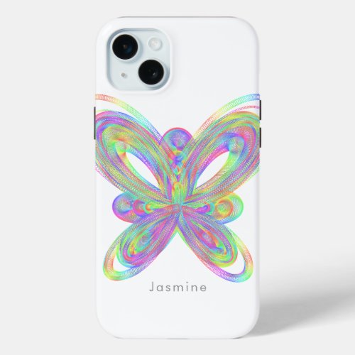 Colorful butterfly geometric figure _ iPhone 15 plus case