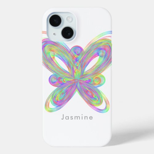 Colorful butterfly geometric figure iPhone 15 case