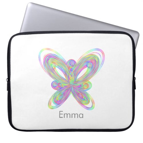 Colorful butterfly geometric figure laptop sleeve