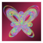 Colorful butterfly geometric figure poster