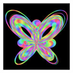 Colorful butterfly geometric figure poster