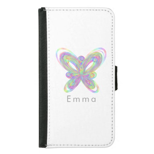 Colorful butterfly geometric figure samsung galaxy s5 wallet case