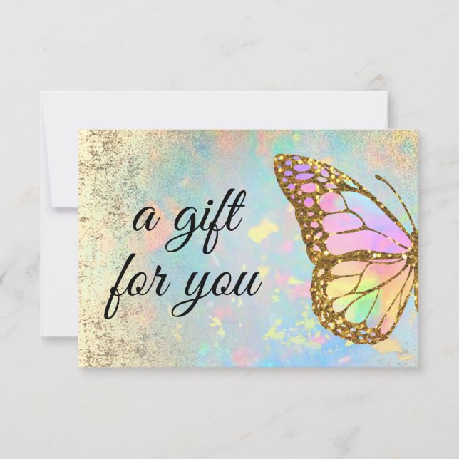 colorful butterfly  gift certificate (Front)