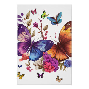 Colorful Butterfly Glossy Poster