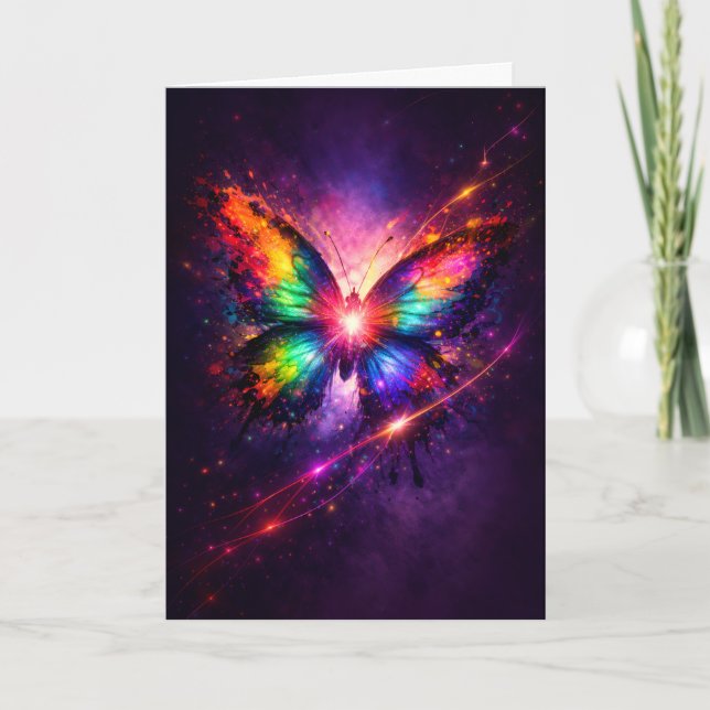 Colorful Butterfly Greeting Card (Front)
