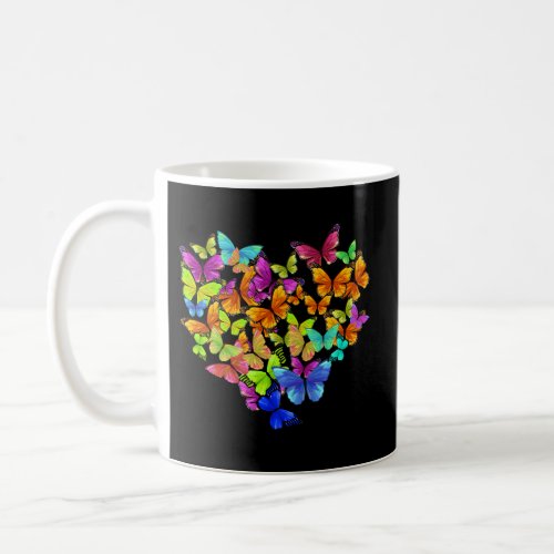 Colorful Butterfly Heart Butterflies Coffee Mug