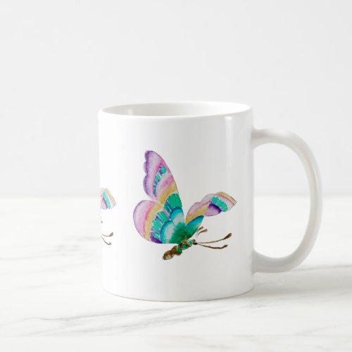 Colorful butterfly illustration coffee mug