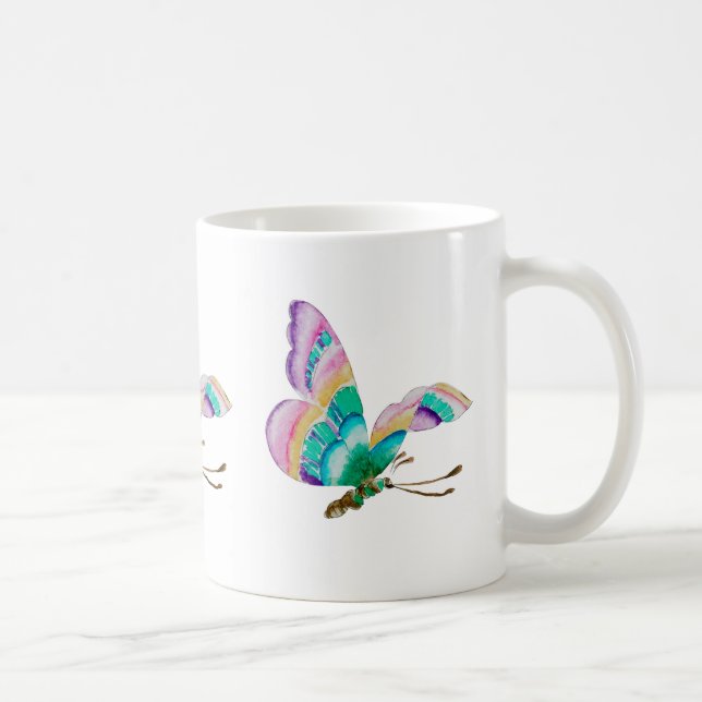 Colorful butterfly illustration coffee mug (Right)