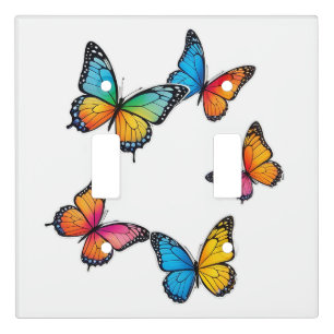 Colorful Butterfly Illustration Light Switch Cover