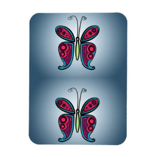 Colorful Butterfly Illustration Magnet