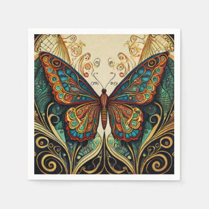 Colorful Butterfly Illustration Napkins