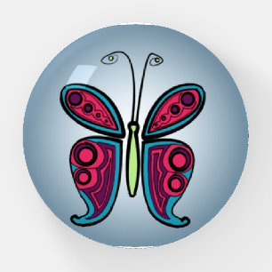 Colorful Butterfly Illustration Paperweight