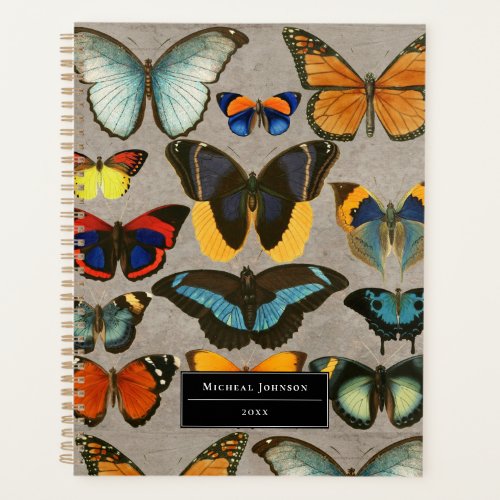 Colorful Butterfly Insects Rustic Vintage Custom Planner